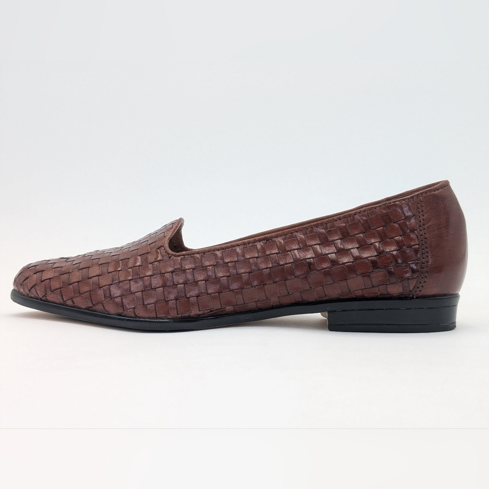 Trotters Women's US Size 8.5N / EU 39 Loafers Brown Woven Leather Uppers Flats - Picture 3 of 17